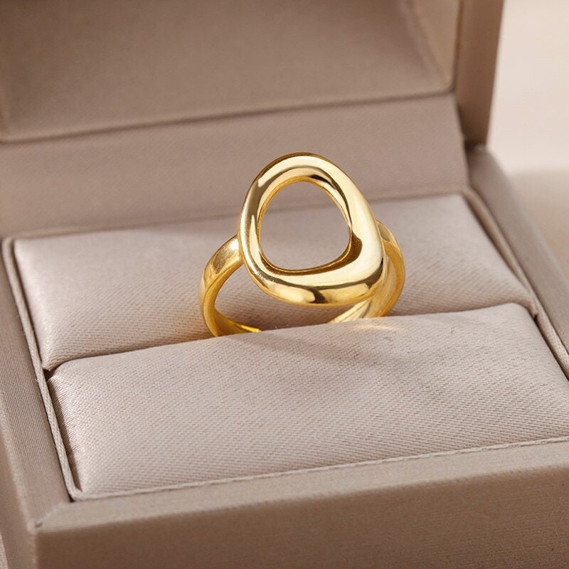 Punk Circle Ring, Punk Open Ring, Punk Wrap Ring, 18K Gold Circle Ring, Punk Fashion Ring for Women, Gift for Her