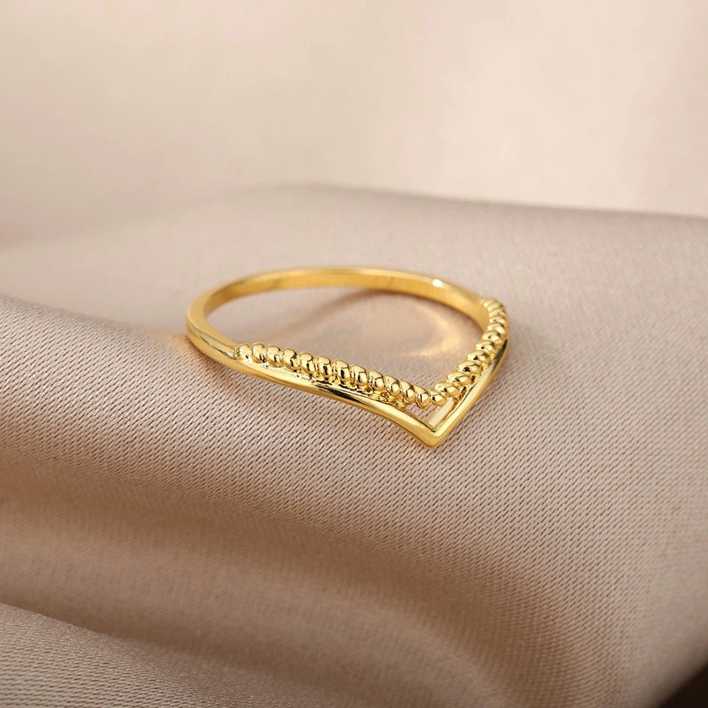 Dainty 18K Gold Ring, Cute Gold Ring, Punk Gold Ring, Punk Fashion Ring for Women, Gift for Her