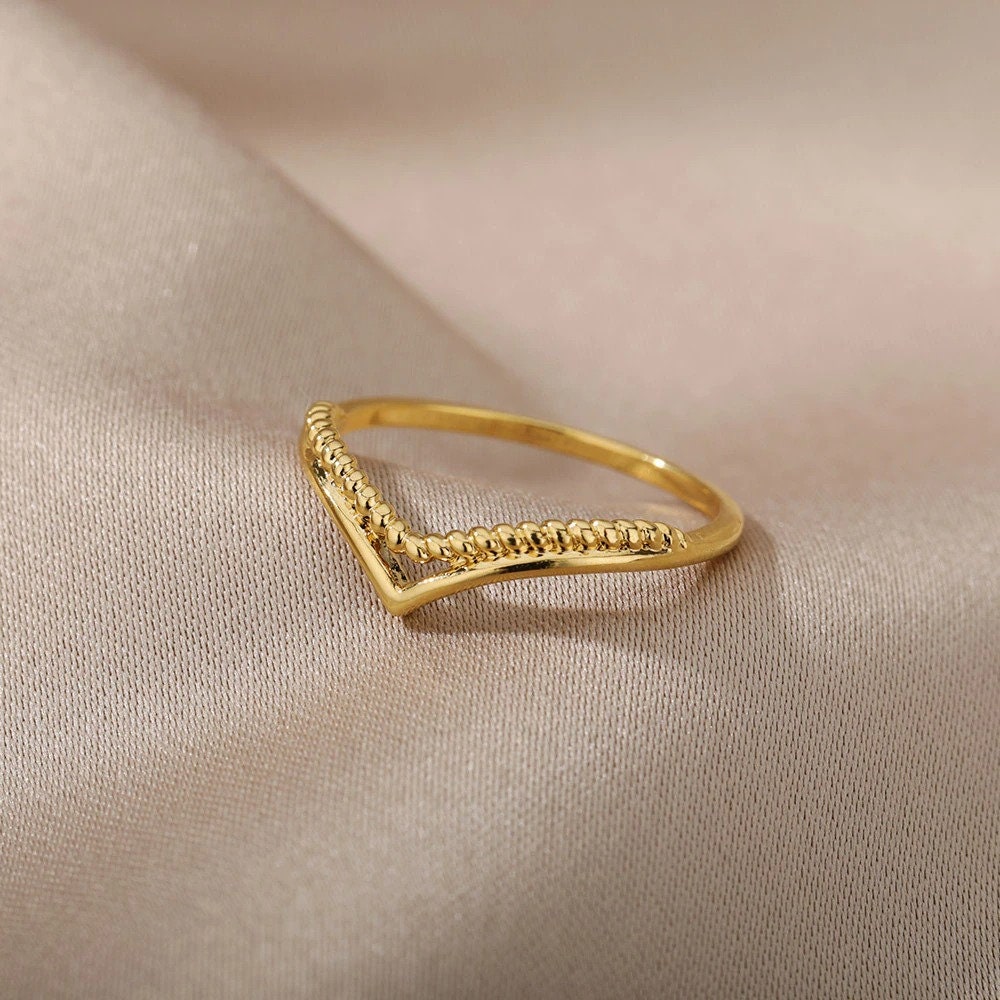 Dainty 18K Gold Ring, Cute Gold Ring, Punk Gold Ring, Punk Fashion Ring for Women, Gift for Her