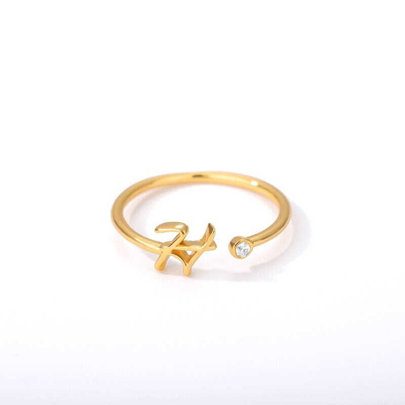 Dainty Initial Ring, 18K Gold Initial Ring, Gold Letter Ring, Custom Initial Ring, Custom Letter Fashion Ring for Women, Gift for Her