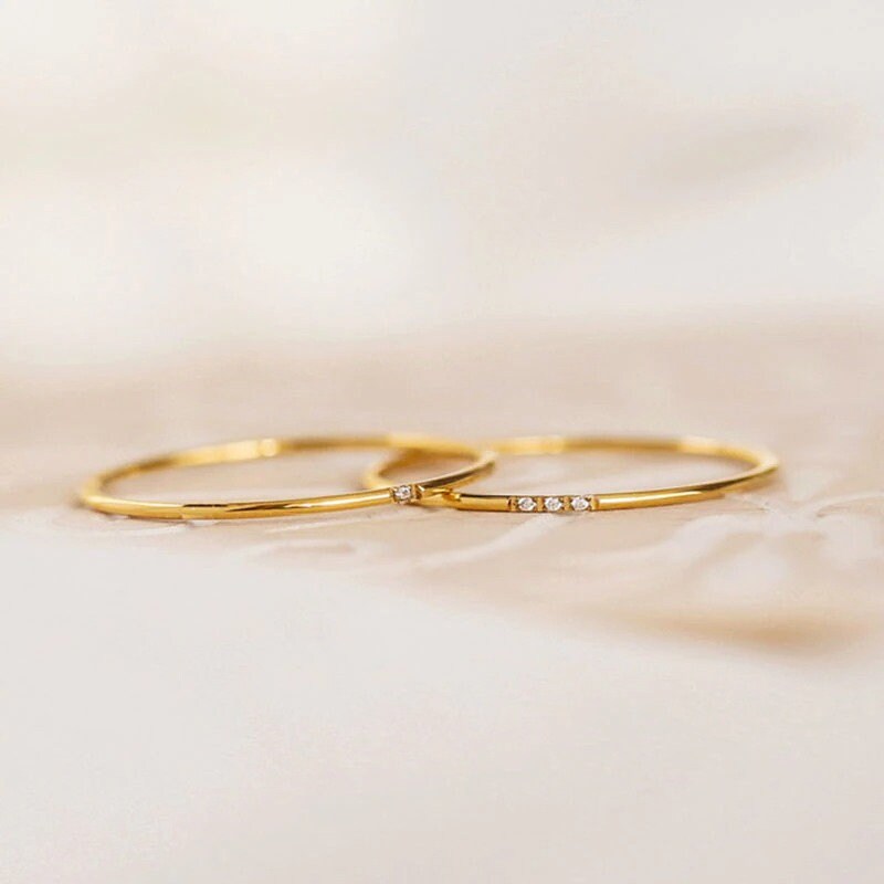 Dainty Band, Dainty Ring, Dainty 18K Gold Ring, Dainty Thin Ring, Minimalistic Ring, Dainty Fashion Ring for Women, Gift for Her