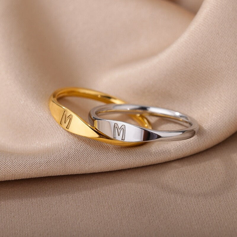 Dainty Initial Ring, 18K Gold Initial Ring, Minimalistic Initial Ring, Gold Letter Ring, Custom Fashion Ring for Women, Gift for Her
