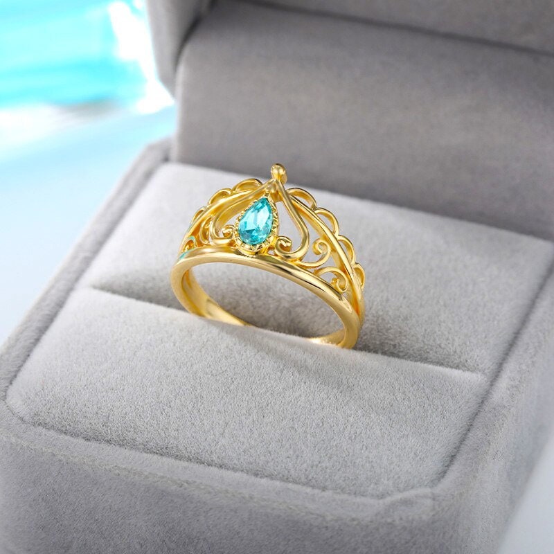 18K Gold Crown Ring, Gold Tiara Ring, Elegant Tiara Ring, Gothic Fashion Ring for Women, Gift for Her