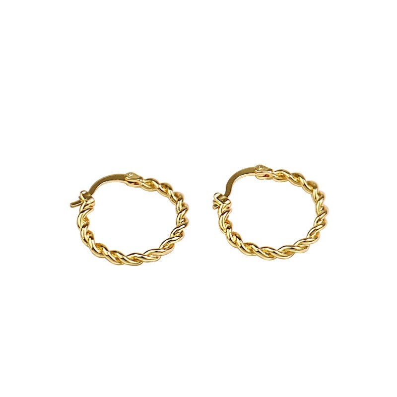 Rope Hoop Earrings, 18K Gold Rope Hoop Earrings, Twisted Hoop Earrings, Fashion Earrings for Women, Gift for Her