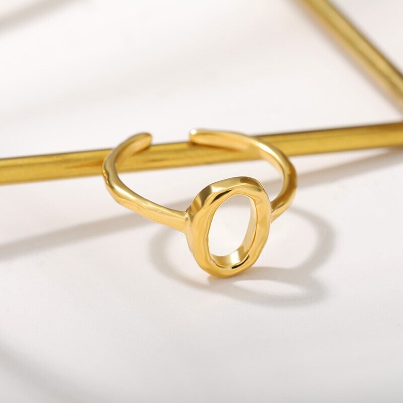 Dainty Initial Ring, Minimalistic Initial Ring, 18K Gold Initial Ring, Custom Initial Ring, Letter Fashion Ring for Women, Gift for Her