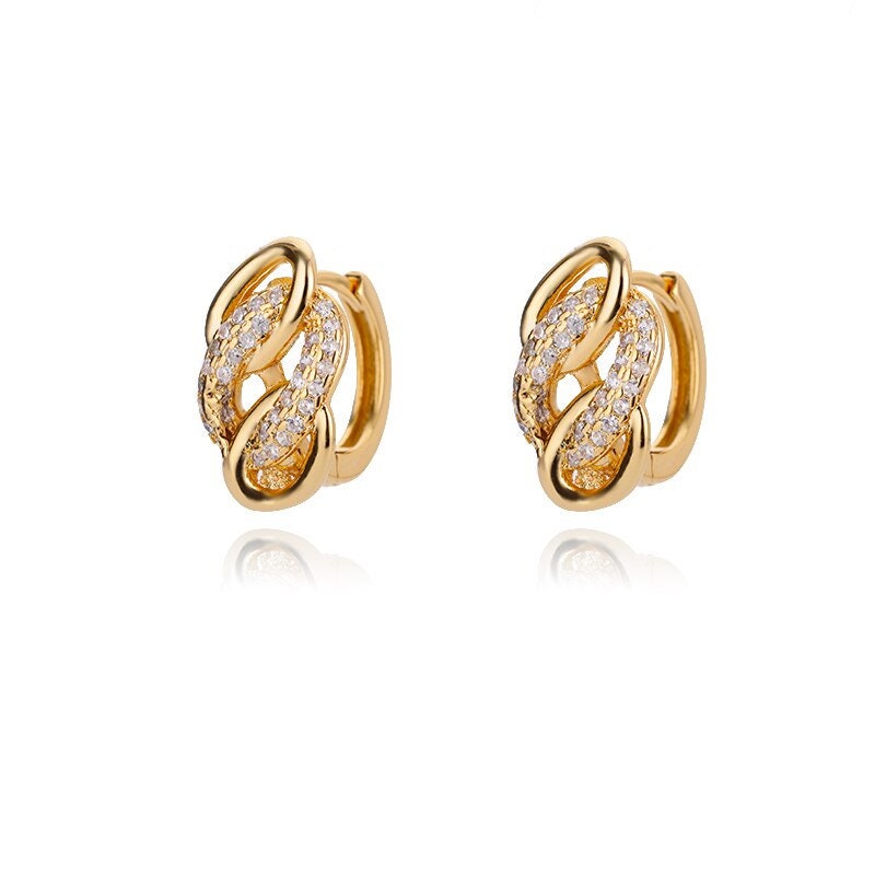 Twist Drop Earrings, 18K Gold Twist Earrings, Delicate Twist Earrings, Fashion Earrings for Women, Gift for Her