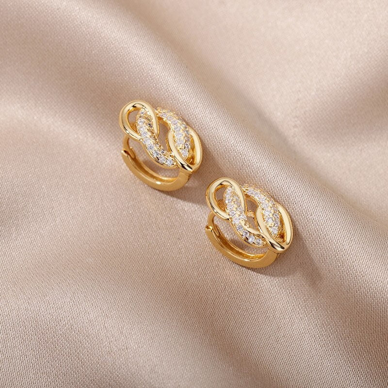 Twist Drop Earrings, 18K Gold Twist Earrings, Delicate Twist Earrings, Fashion Earrings for Women, Gift for Her