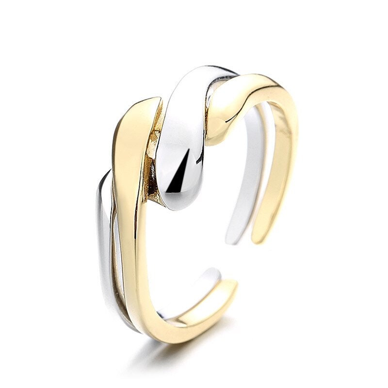 Punk Wavy Wrap Twist, 18K Gold Gothic Stackable Ring, Dainty Minimalist Jewelry, Delicate Handmade for Women, Gift for Her