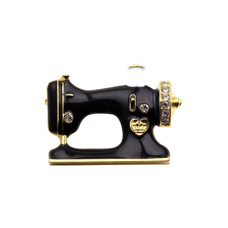 Punk Black Sewing Machine Pendant, 18K Gold Layered Necklace, Gothic Dainty Minimalist Jewelry, Delicate Handmade for Women, Gift for Her