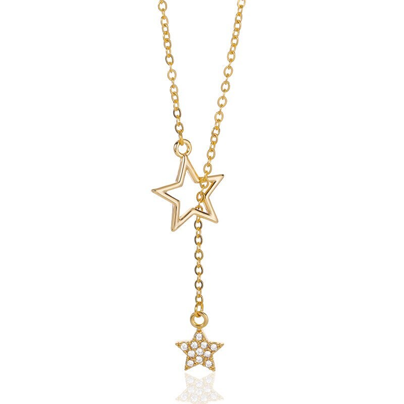 Punk Cute Star Pendant, 18K Gold Layered Necklace, Gothic Dainty Minimalist Jewelry, Delicate Handmade for Women, Gift for Her