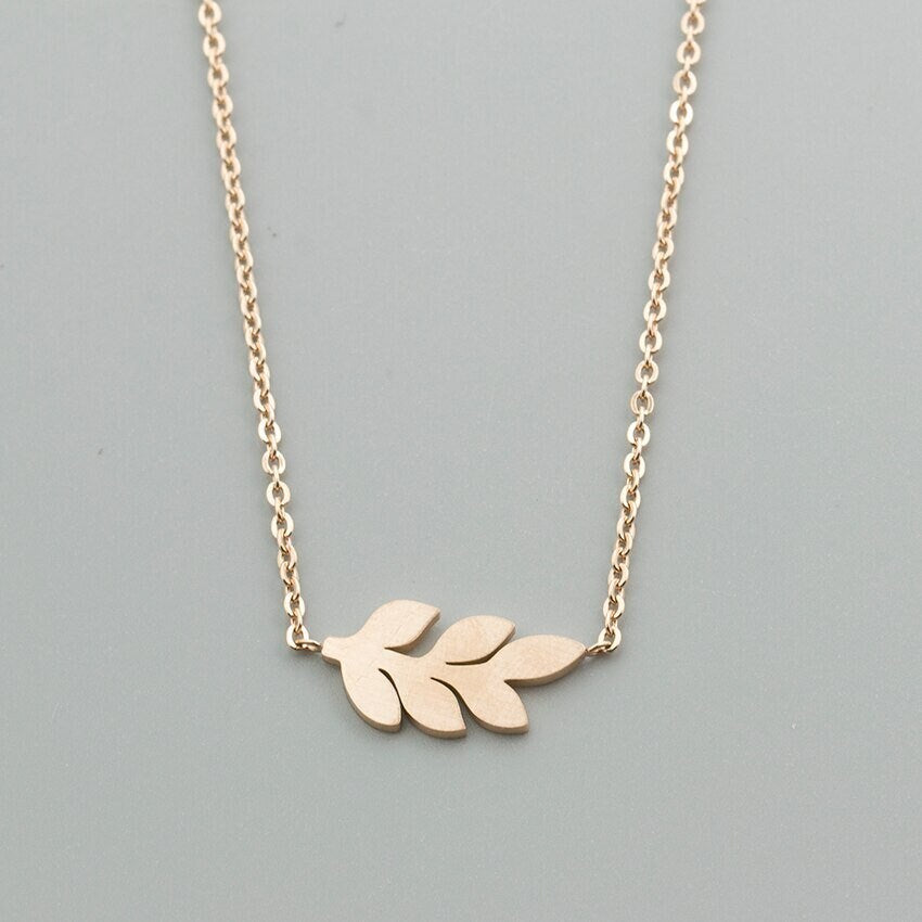Boho Cute Charm Bay Leaf Pendant, 18K Gold Layered Yogi Necklace, Dainty Minimalist Jewelry, Delicate Handmade for Women, Gift for Her
