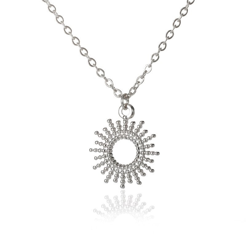 Punk Tarot Sun Pendant, 18K Gold Layered Necklace, Gothic Dainty Minimalist Jewelry, Delicate Handmade for Women, Gift for Her