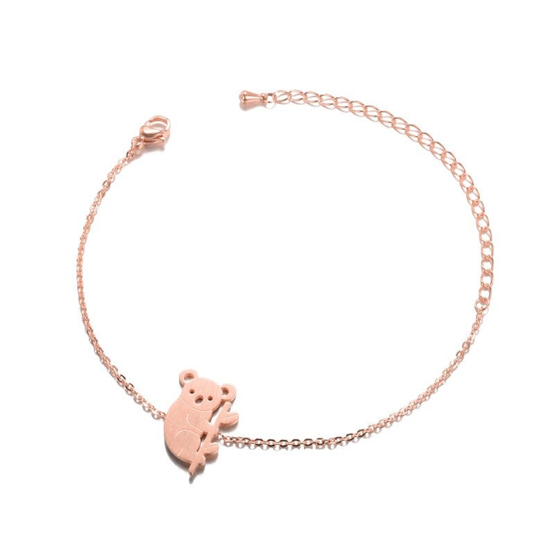Boho Cute Charm Koala Bear, 18K Gold Layered Yogi Bracelet, Dainty Minimalist Jewelry, Delicate Handmade for Women, Gift for Her
