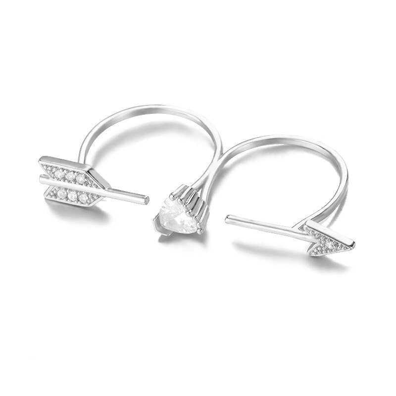 Boho Double Arrow , 18K Gold Yogi Stackable Ring, Dainty Minimalist Jewelry, Delicate Handmade for Women, Gift for Her