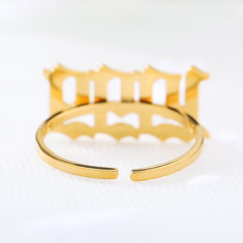 Custom Year Birthdate, 18K Gold Personalized Stackable Ring, Dainty Minimalist Jewelry, Delicate Handmade for Women, Gift for Her