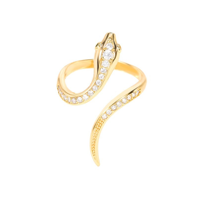 Punk Snake Cobra, 18K Gold Gothic Stackable Ring, Dainty Minimalist Jewelry, Delicate Handmade for Women, Gift for Her