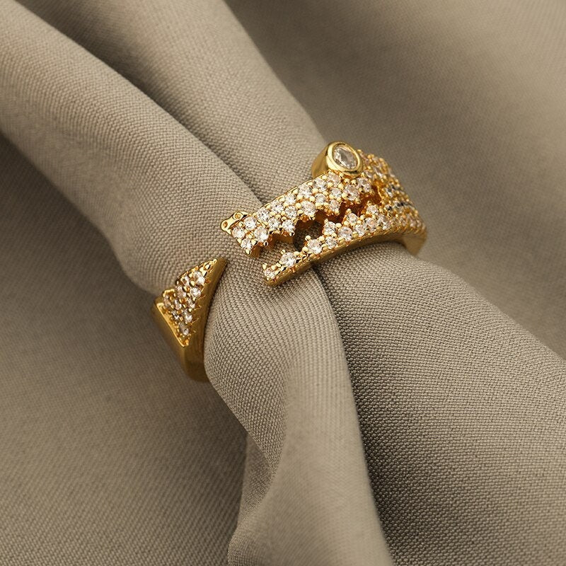 Punk Croc Ring, 18K Gold Croc Ring, Crocodile Ring, Punk Fashion Ring for Women, Gift for Her