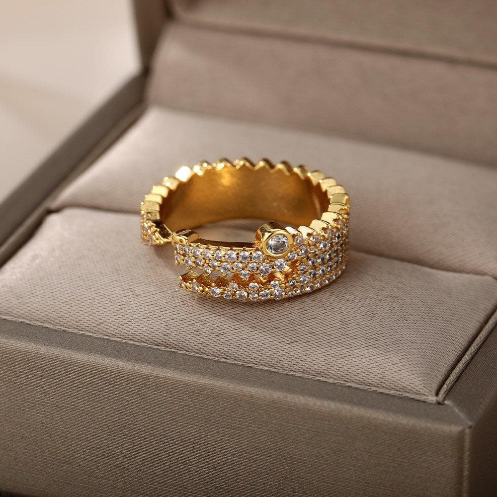 Punk Croc Ring, 18K Gold Croc Ring, Crocodile Ring, Punk Fashion Ring for Women, Gift for Her