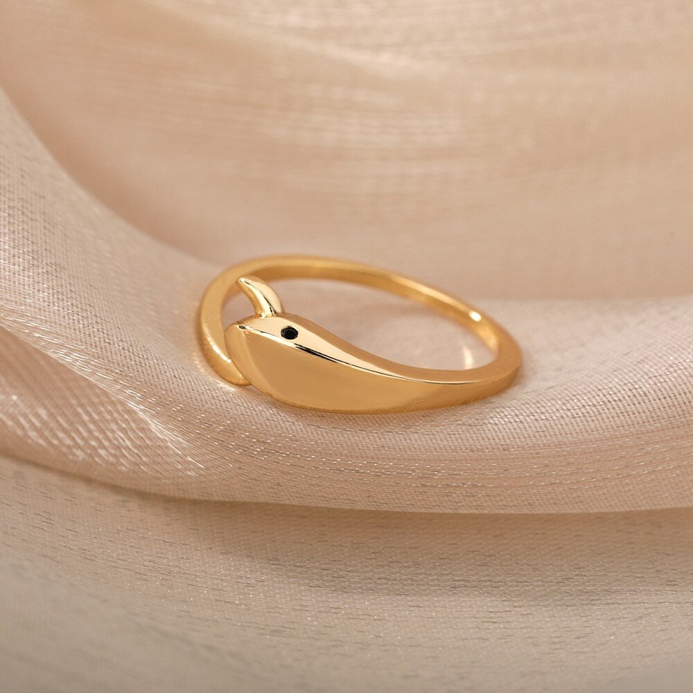 Snake Wrap Ring, 18K Gold Gothic Stackable, Dainty Minimalist Jewelry, Punk Delicate Handmade for Women, Gift for Her