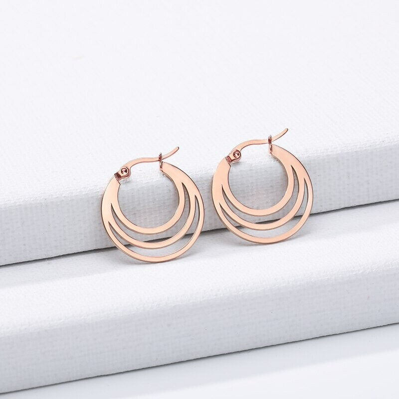 Boho Hippie Hoops, 18K Gold Everyday Earrings, Dainty Minimalist Jewelry, Delicate Handmade Simple Accessories for Women, Gift for Her
