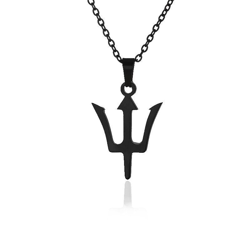 18K Gold Trident Necklace, Greek Mythology Necklace for Women, Gift for Her