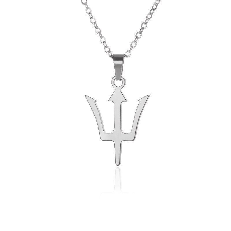 18K Gold Trident Necklace, Greek Mythology Necklace for Women, Gift for Her