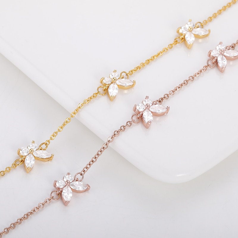 Boho Hippie Butterfly Crystal , 18K Gold Layered Yogi Bracelet, Dainty Minimalist Jewelry, Delicate Handmade for Women, Gift for Her
