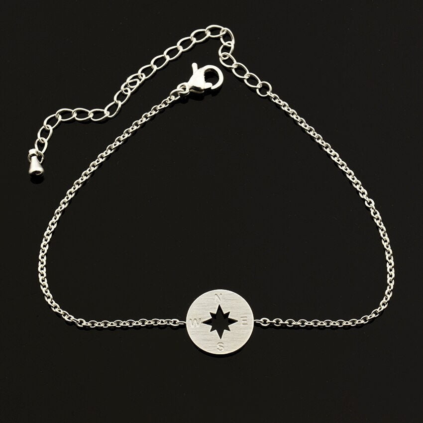 Boho Compass Star North South , 18K Gold Layered Yogi Bracelet, Dainty Minimalist Jewelry, Delicate Handmade for Women, Gift for Her