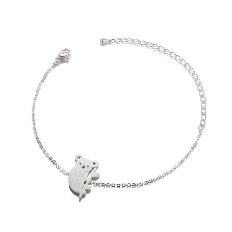 Boho Cute Charm Koala Bear, 18K Gold Layered Yogi Bracelet, Dainty Minimalist Jewelry, Delicate Handmade for Women, Gift for Her