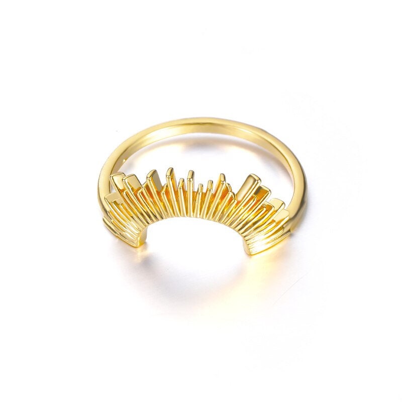 Cute Sunshine Ring, Cute Sun Ring, 18K Gold Sun Ring, Gothic Sun Fashion Ring for Women, Gift for Her