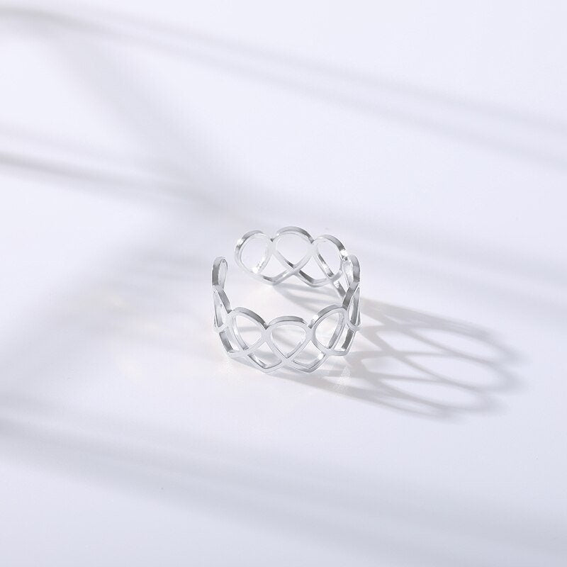 Boho Cute Open Wrap, 18K Gold Yogi Stackable Ring, Dainty Minimalist Jewelry, Delicate Handmade for Women, Gift for Her