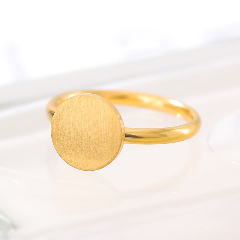 Boho Simple Round Circle, 18K Gold Yogi Stackable Ring, Dainty Minimalist Jewelry, Delicate Handmade for Women, Gift for Her