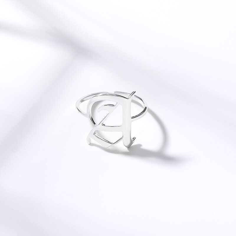 Custom Letter Initial, 18K Gold Personalized Stackable Ring, Dainty Minimalist Jewelry, Delicate Handmade for Women, Gift for Her