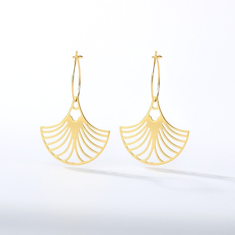 Boho Flower Hoops, 18K Gold Everyday Earrings, Dainty Minimalist Jewelry, Delicate Handmade Simple Accessories for Women, Gift for Her