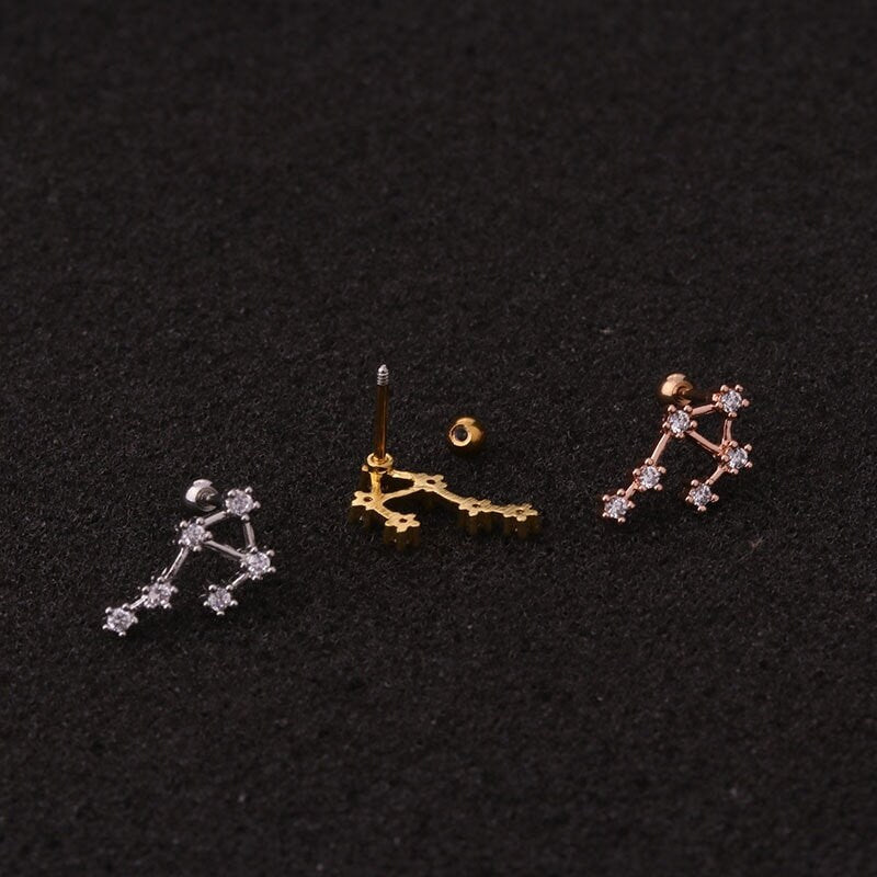 Constellation Studs Earrings, Zodiac Earrings, Horoscope Earrings for Women, Gift for Her