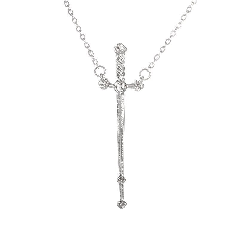 Gothic Sword Pendant, 18K Gold Sword Necklace, Punk Sword Necklace for Women, Gift for Her