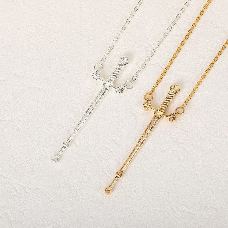Gothic Sword Pendant, 18K Gold Sword Necklace, Punk Sword Necklace for Women, Gift for Her