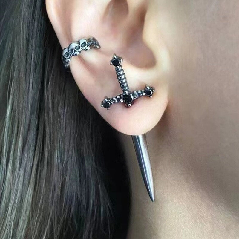 Gothic Sword Earrings, Punk Sword Earrings, Goth Dagger Earrings, Gothic Earrings for Women, Gift for Her