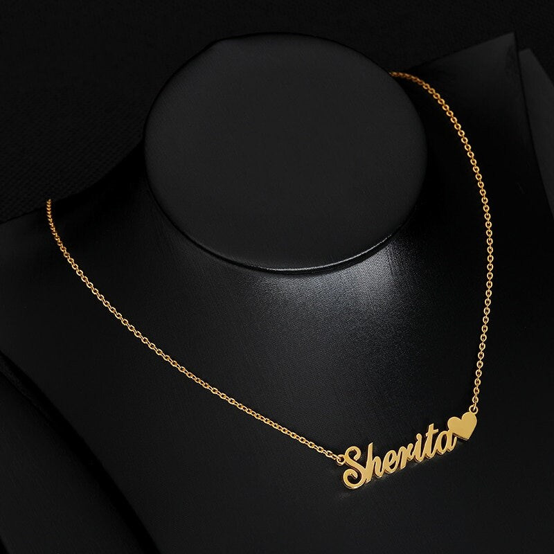 Personalized Heart Necklace, Customized Heart Necklace, 18K Gold Heart Necklace, Personalized Gift, Customized Gift, Gift for Her