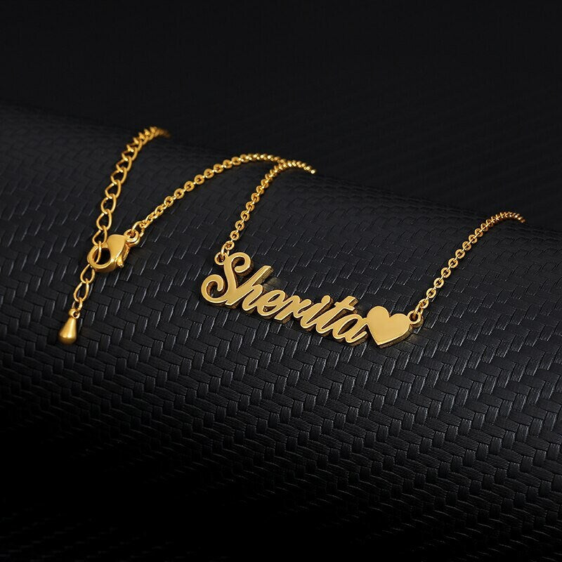 Personalized Heart Necklace, Customized Heart Necklace, 18K Gold Heart Necklace, Personalized Gift, Customized Gift, Gift for Her
