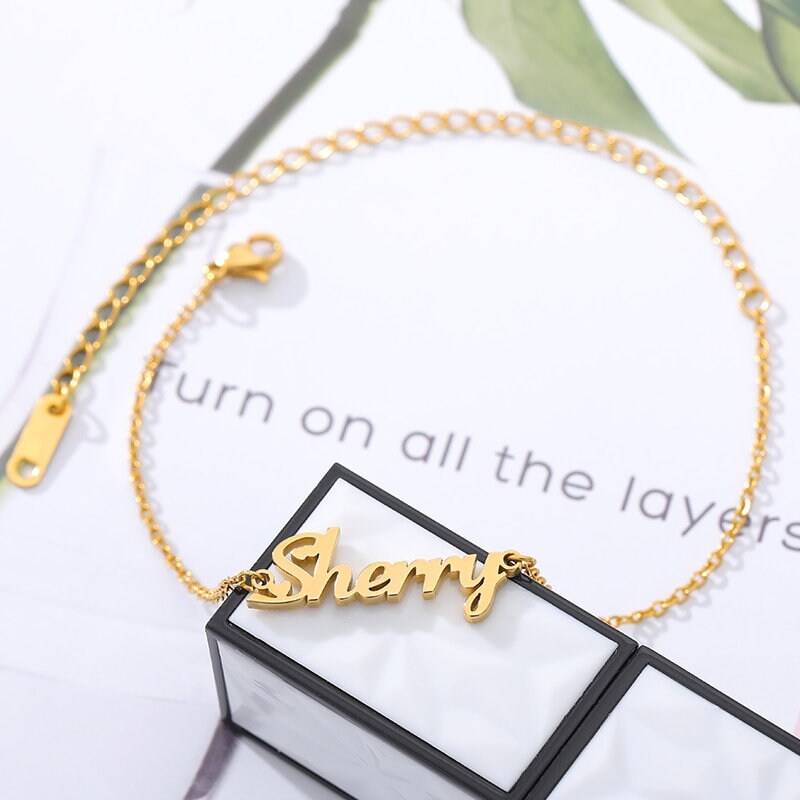 Personalized Name Bracelet, Customized Name Bracelet, 18K Gold Name Bracelet, Personalized Gift, Customized Gift, Gift for Her