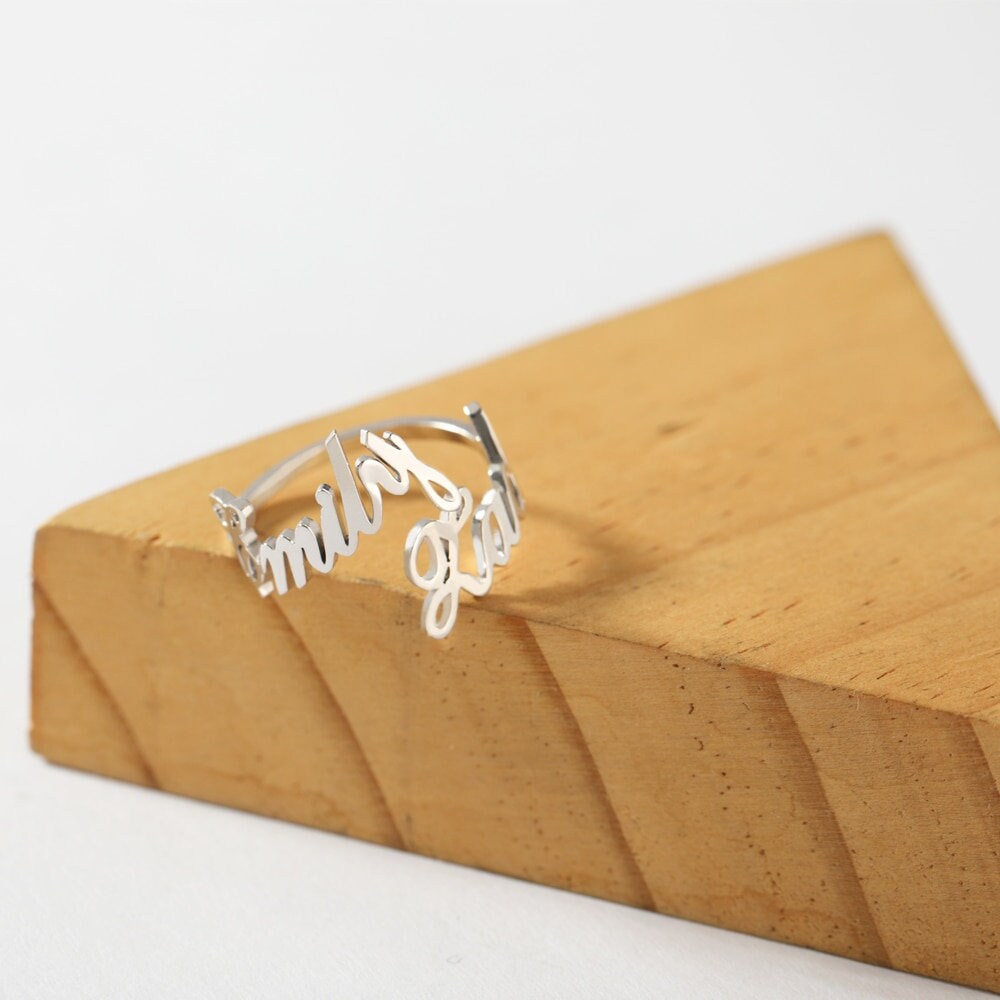 Personalized Couples Ring, Customized Couples Ring, 18K Gold Name Ring, Personalized Gift, Customized Gift, Gift for Her