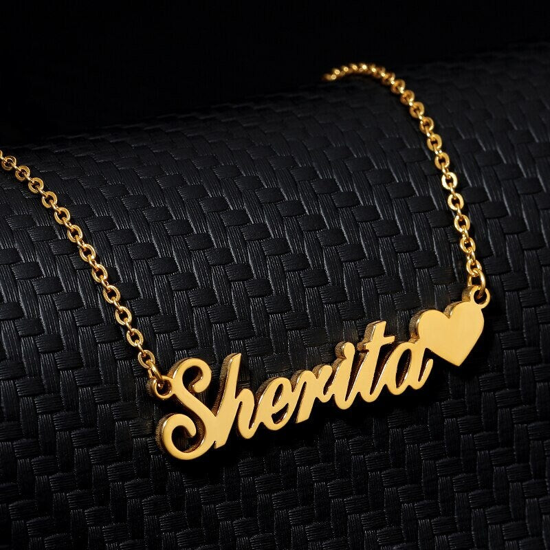 Personalized Heart Necklace, Customized Heart Necklace, 18K Gold Heart Necklace, Personalized Gift, Customized Gift, Gift for Her
