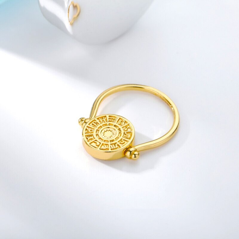 Horoscope Ring, 18K Gold Horoscope Ring, Rotatable Ring, Constellation Ring, Constellation Fashion Ring for Women, Gift for Her