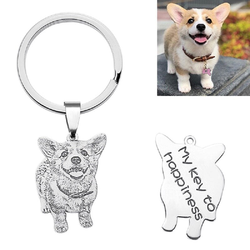 Personalized Pet Keychain, Custom Pet Keychain, Pet Portrait, Customized Gift, Personalized Gift, Gift for Her, Gift for Him