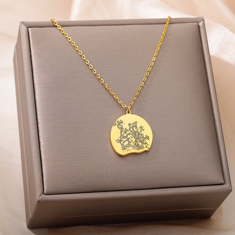 Mother Earth Necklace, Mother Earth Charm, 18K Gold Mother Earth Necklace, Goddess Fashion Necklace for Women, Gift for Her