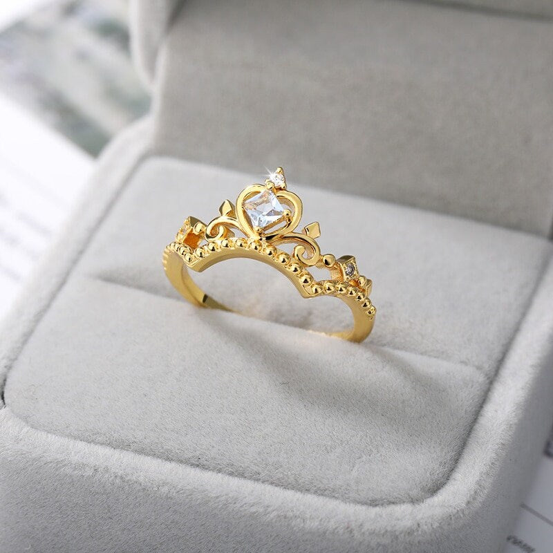 Gothic Crown Ring, Gothic Women Crown Ring, Gothic Tiara, 18K Gold Tiara Ring, Gothic Fashion Ring for Women, Gift for Her