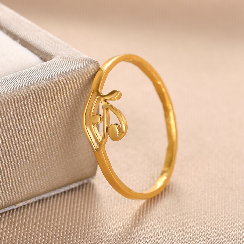 Egyptian Eye of Horus Ring, Dainty Eye of Horus Ring, 18K Gold Eye of Horus Ring, Egyptian Fashion Ring for Women, Gift for Her