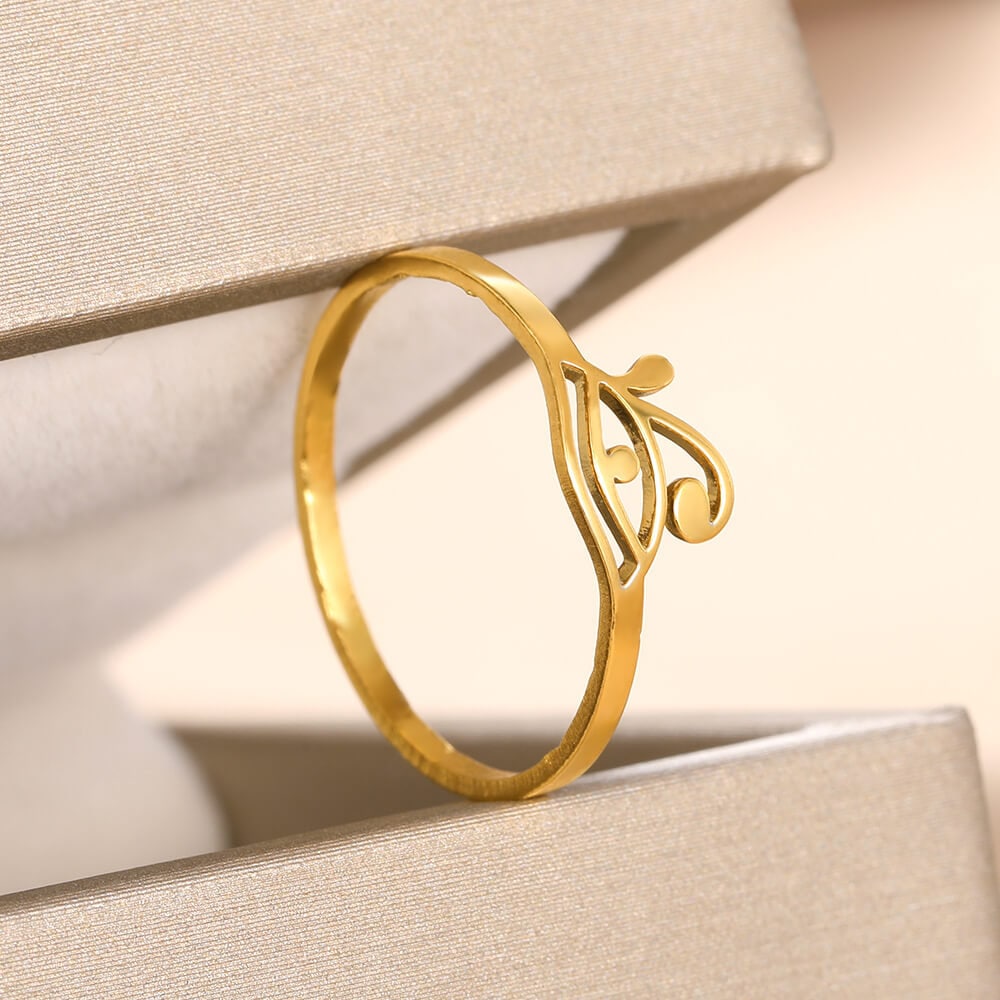 Egyptian Eye of Horus Ring, Dainty Eye of Horus Ring, 18K Gold Eye of Horus Ring, Egyptian Fashion Ring for Women, Gift for Her
