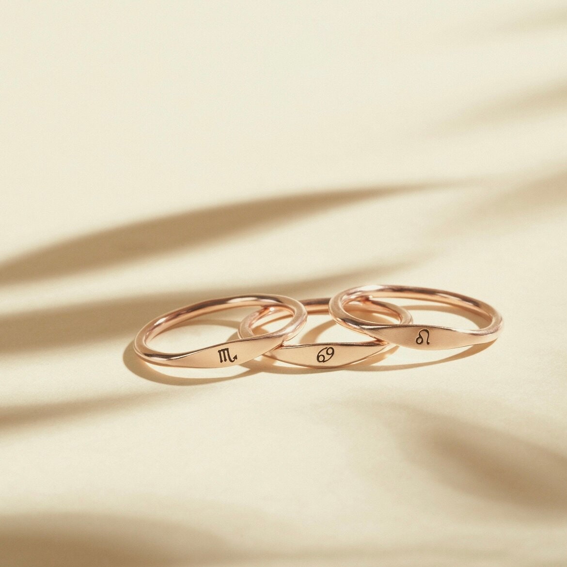 Dainty Horoscope Ring, 18K Gold Horoscope Ring, Thin Horoscope Ring, Constellation Ring for Women, Gift for Her